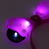 Cordeluta Minnie Mouse cu Led urechi si fundita luminoasa culoare roz